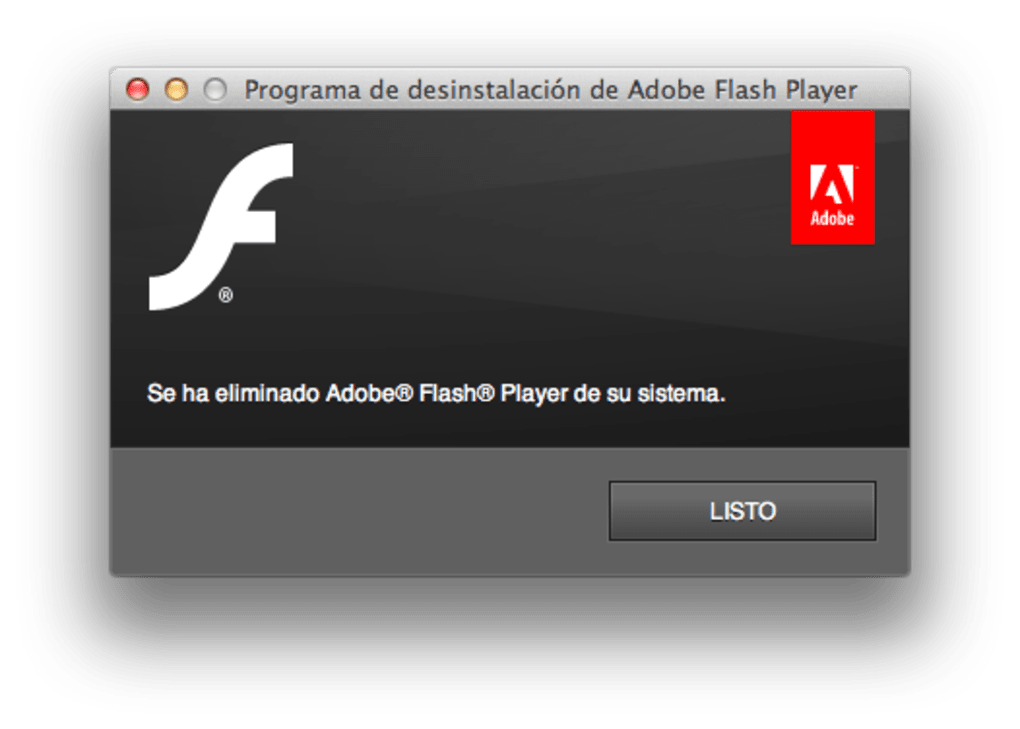Adobe Flash Player para Mac OS X versión 10.5.8